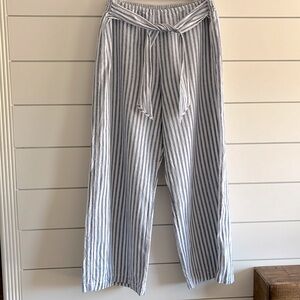 Beachlunchlounge Wide Leg Linen Cotton Pant